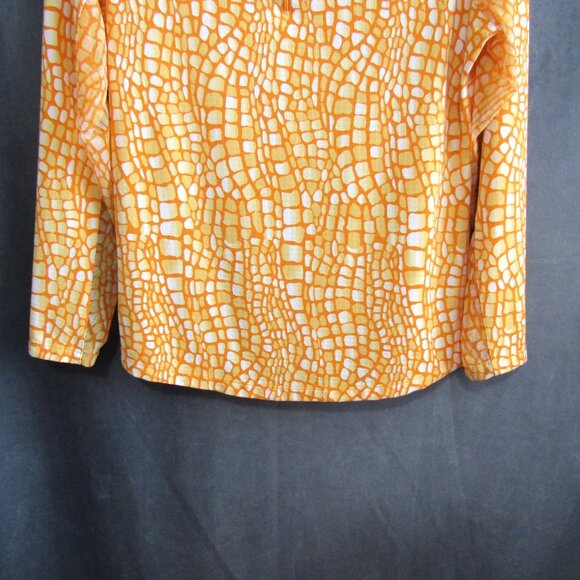Ibkul 1/4 Zip Pullover Top Womens Size M Orange Alligator Golf Tennis Pickleball - Picture 4 of 9